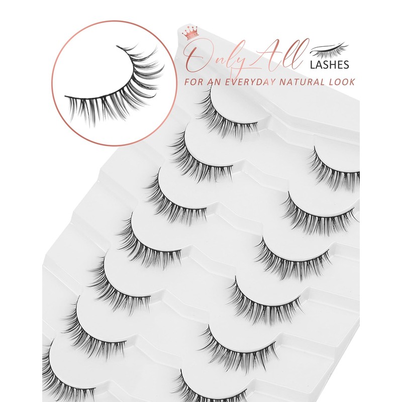 Onlyall Short Natural Lashes Fake Eyelashes Wispy Natural Eyelashes D17