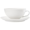 White Basics Diamonds Tea Cup & Low Saucer