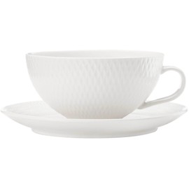 White Basics Diamonds Tea Cup & Low Saucer