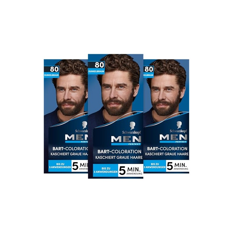 Schwarzkopf Men Perfect Beard Colouration 80 Natural Black/Brown Level 2