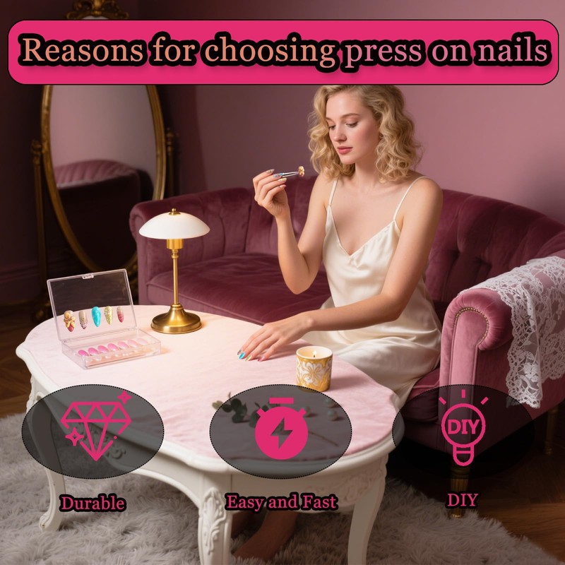 Melines 3D Handmade Press On Nails - Tropical Florals Beach