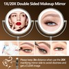 20x Large Lighted Makeup Mirror, Rechargeable 8.6" Magnifying Makeup Mirror,