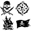 Pirate Decals 4 Pack: Skull and Swords, Pirate Ship, Pirate