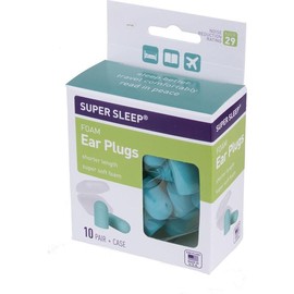 Super Sleep Comfort Foam Ear Plugs/Earplugs | 10 Pair Case Included NRR 29 Made in The - Size: 10 pair (Pack of 1), Style: 10 Pair Blue NRR29
