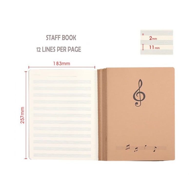 RayLineDo 72 Pages Music Manuscript Stave Staff Notebook For Music