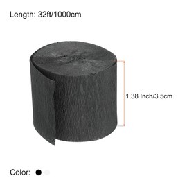 sourcing map Crepe Paper Streamers 8 Rolls 32 ft 2 Colours for Rainbow Party Decorations Wedding Ceremony Birthday Christmas Decoration (Black/White)