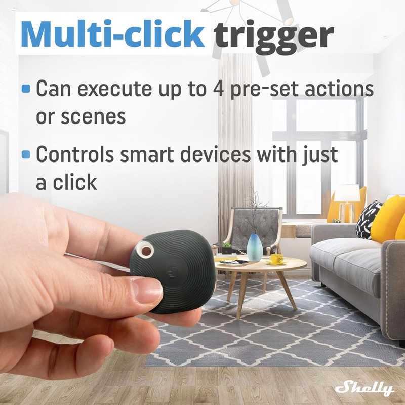 Shelly Blu Button Tough Black | Intelligent Bluetooth Button to