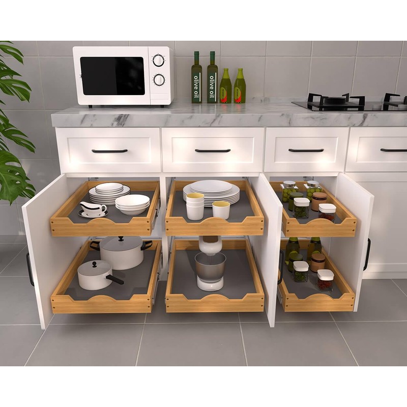OCG Pull Out Drawers For Cabinets, Slide out Wood Drawer