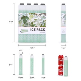 TOURIT Reusable Ice Packs for Coolers Long Lasting Freezer Packs for Lunch Bags/Boxes, Cooler Backpack, Camping, Beach, Picnics, Fishing and More