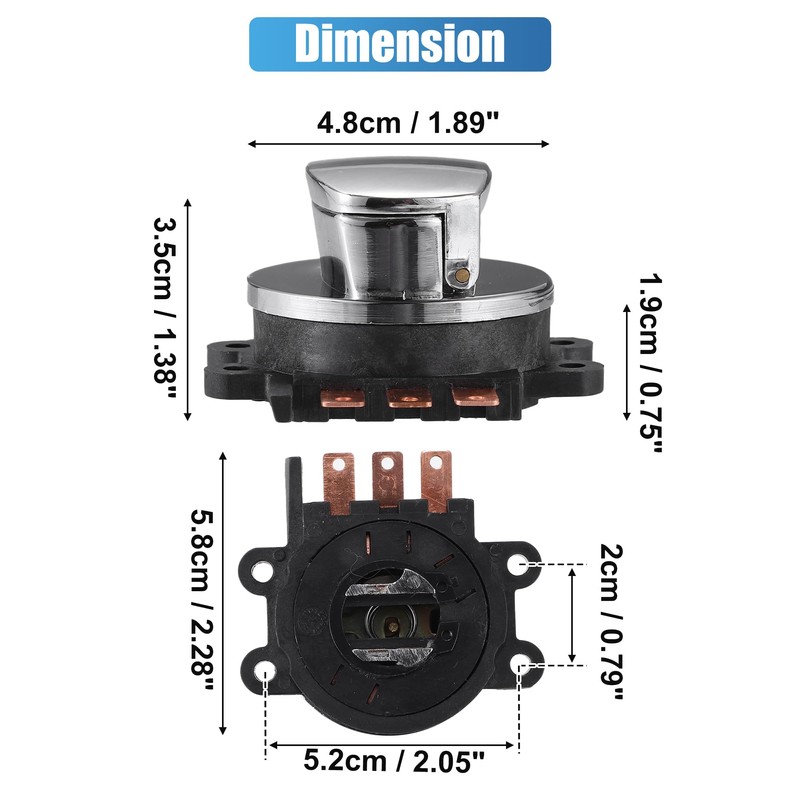uxcell 1 Set Ignition Switch with Cover 2 Round Keys