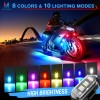 MICTUNING RGB LED Strobe Lights 8pc Flash Emergency Signal Light