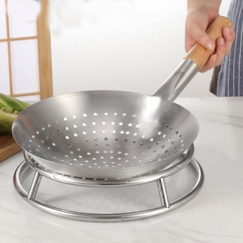 Angoily Wok Ring Rack Stainless Steel Double Layer Wok Pot