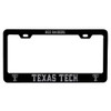 Texas Tech Red Raiders Laser Engraved Metal License Plate Frame Black