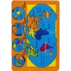 Champion Rugs Kids Area Rug World Map Globe Continents Oceans