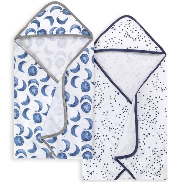 Burts Bees Baby Infant Hooded Towels Hello Moon! Organic Cotton,