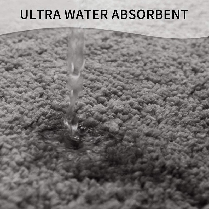 Carvapet Non-Slip, Water Absorbent Bath Mat, Bathroom Rug, Soft Plush,