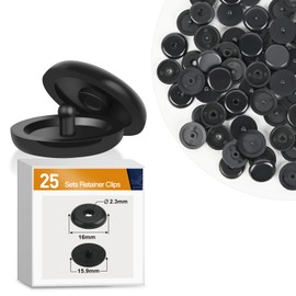 GOOACC 25Sets Universal Seat Belt Button Buckle Clip Stop Prevent Seat Belt Buckle from Sliding Down Snap-On System No Welding Required