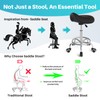 YEEZEE Saddle Stool Ergonomic- Comfortable Rolling Saddle Stool with Wide