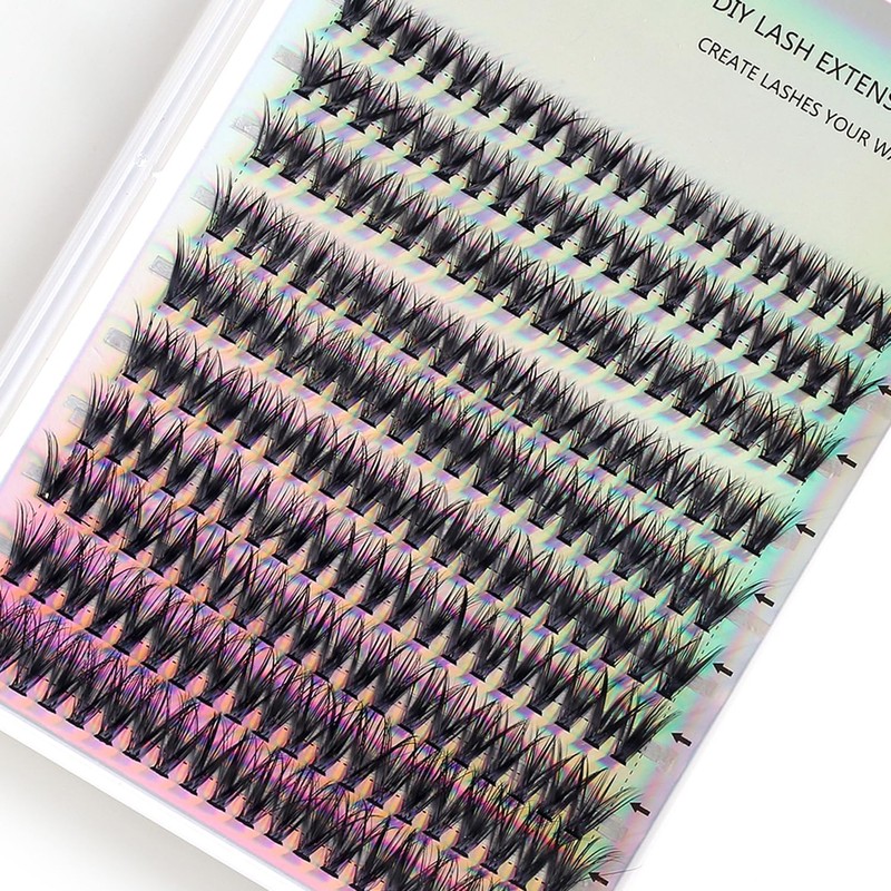 Individual False Eyelash Extensions, 3D Fluffy Effect C Curl, 200