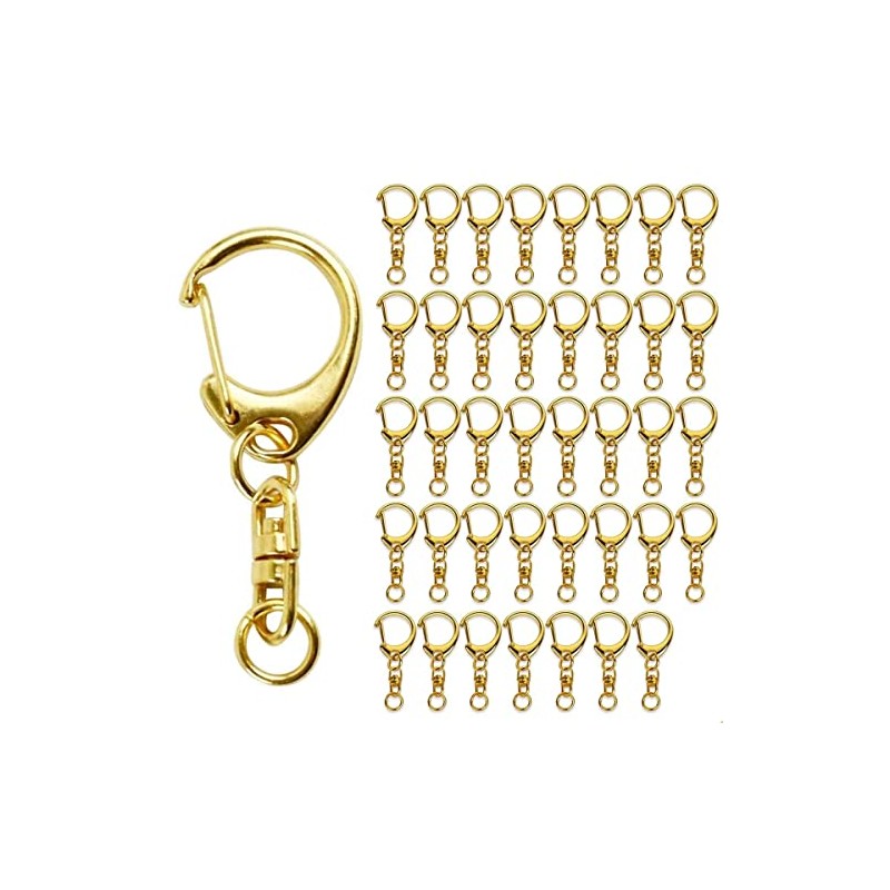 Key Chain Hardware [50 Pieces] One-touch Key Holder with Swivel