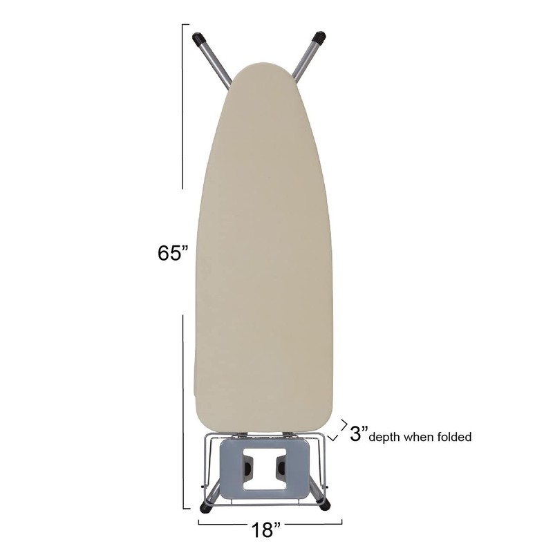 Household Essentials Wide Mega Ironing Board 4-Leg, Steel Top Pressing