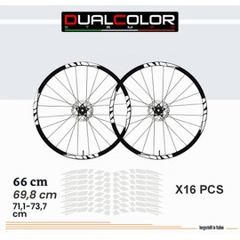 DualColorStampe Sticker for Bicycle Rims 26 - 27.5 - 28 - 29 Inch Wheel Sticker MTB BDC Sticker for Mountain Bike Art B0193 (Matte White, 28-29 Inches)