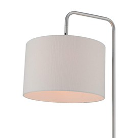 Globe Electric 67396 Barden 58" Floor Lamp, Silver, White Fabric Shade, On/Off Socket Rotary Switch
