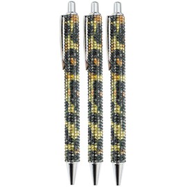 Bling Bling Diamond Stylus Pen 3 PCS Crystal Metal Ballpoint Pen Retractable Metal Pen Office Supplies Gift Pens