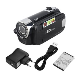 Qiilu Digital Camcorder, Full HD 270° Rotation 1080P 16X High Definition Digital Camcorder Video DV Camera (Black)