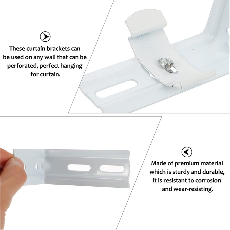 DOITOOL 8Pcs Vertical Blinds L- Shaped Brackets Blinds Curtain Track