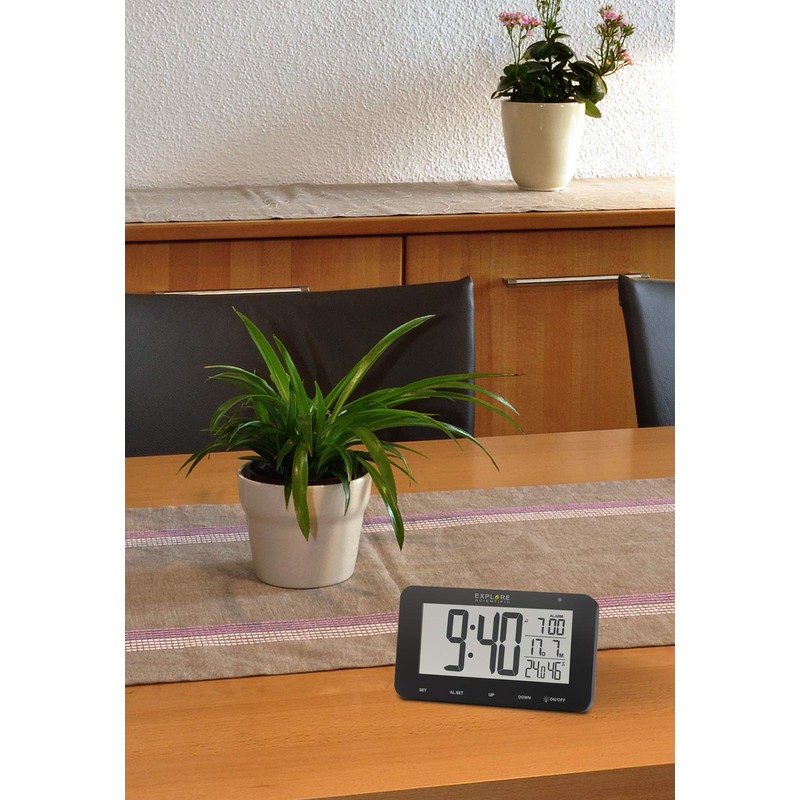 Explore Scientific Wireless Table Clock with Display RDC1004 Alarm and
