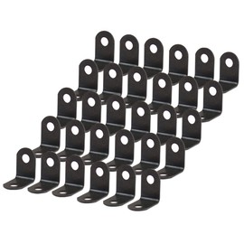 uxcell 30pcs Angle Bracket Metal 12 x 12mm Black Corner Brace Fastener L Shaped Right Angle Brackets Corner Protector Shelf Support with Screws for Furniture