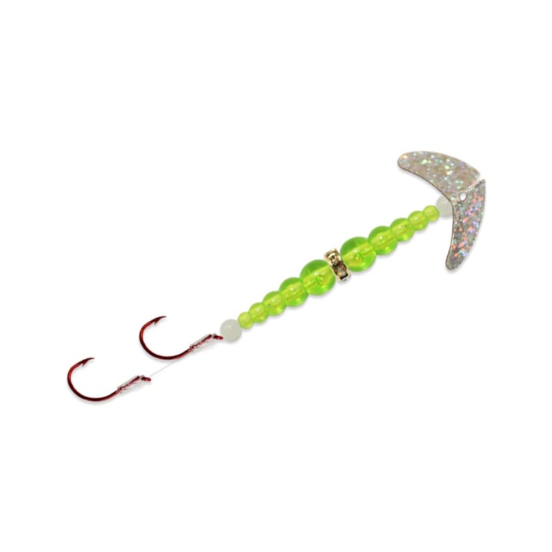 Mack's Lure Double Whammy Kokanee Pro, Silver Sparkle Flo Ruby/Flo