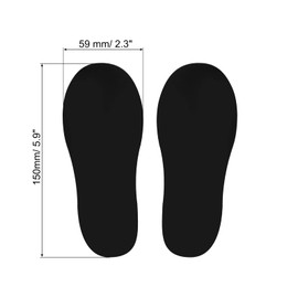 PATIKIL 150x59mm Footprint Floor Stickers 4 Pairs PVC Small Shoes Footprint Floor Wall Stair Stickers for Home Classroom Decoration Black