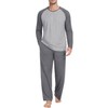PrinStory Men's Pajama Set Sleepwear Pjs Lightweight Long Sleeve Crewneck