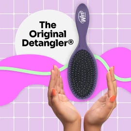 Wet Brush cepillo para polvo desenredante original para todo tipo de cabello, color morado, cerdas ultra suaves IntelliFlex que se deslizan a través de enredos con facilidad, peine sin dolor para hombres, mujeres, niños y niñas