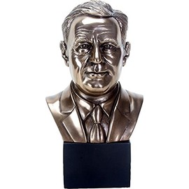 YTC 9.25 Inch President Franklin D Roosevelt Bronze Colored Bust
