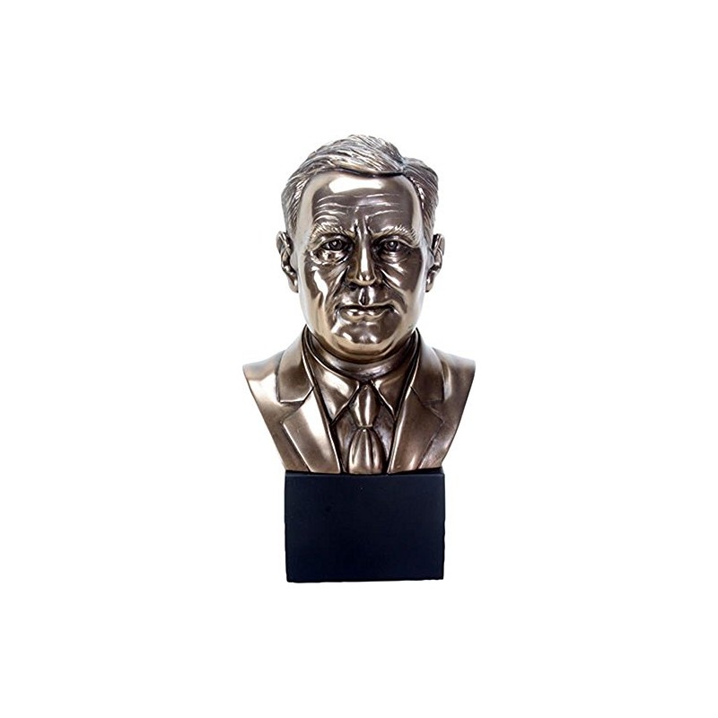 YTC 9.25 Inch President Franklin D Roosevelt Bronze Colored Bust