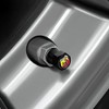 Black Dust Valve Cap with Ultra Gloss Black Abarth Logo.