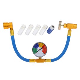 Auttoop R134A Refrigerant Charging Hose Kit - Car AC Recharge Hose with Gauge, R134a Can Tap, R12 to R134A Low Pressure Retrofit Valve