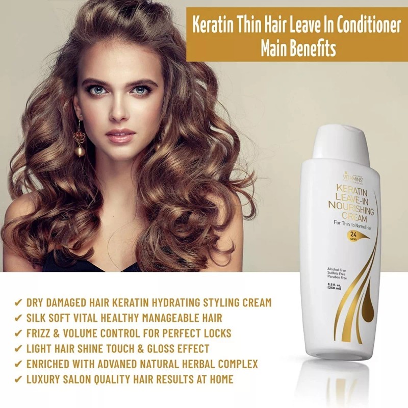 Vitamins Hair Keratina Leave Acondicionador Cabello Dañado