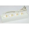 GLT 3 x Paccs 4-Way Multiple Sockets White Power Strip,