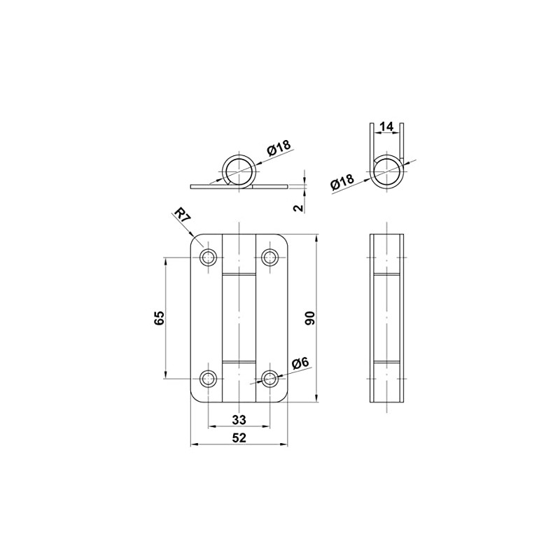 AMIG 8201 – Hinge 651 – 90 x 52 x