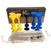 TOSSIT Suction Dart Game - Indoor and Outdoor Boules Set for Floors and Walls, Powerful and Durable Silicone, Blue and Yellow