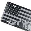 American Flag with Mountains License Plate. Embossed 3D Aluminum (Grey