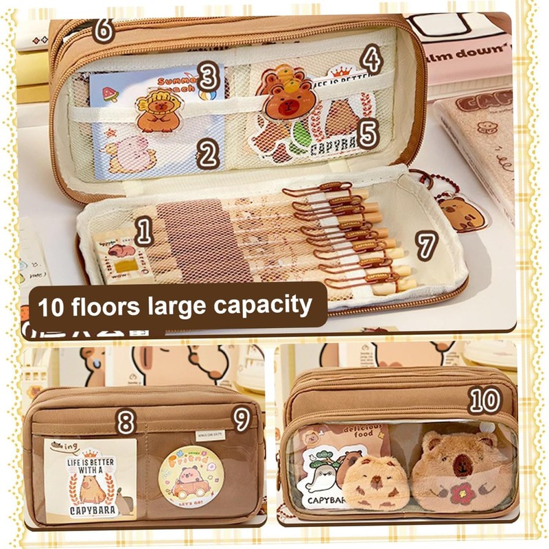 Estuche para lápices de Capibara, Bonito Estuche para Lápices de