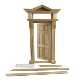 Melody Jane Dolls House Victorian Front Entrance Door Top Light 6 Panel Wooden External DIY