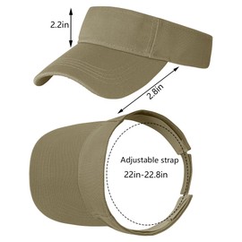 Marrywindix 1 Piece of Khaki Sport Wear Athletic Visor Sun Sports Visor Hat Visor Adjustable Cap for Women and Men (One Size)