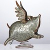 Contemporary Home Living 11" Silver Unique Animalistic Flying Pig Tall