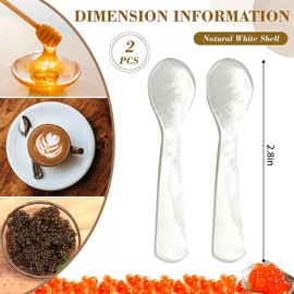 PYRUVAE Pack of 2 Mother Of The Pearl Spoon, Classic Caviar Spoon, Egg Spoon, Mother Of Pearl, Caviar Spoon, Caviar Spoon, Mother of Pearl (7 cm